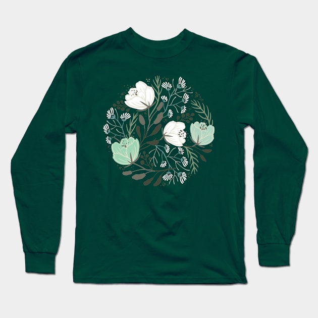 Circle Poppy Long Sleeve T-Shirt by annapaff